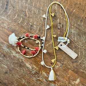 Madewell Tassel Bracelets and Necklace NWT (For all)